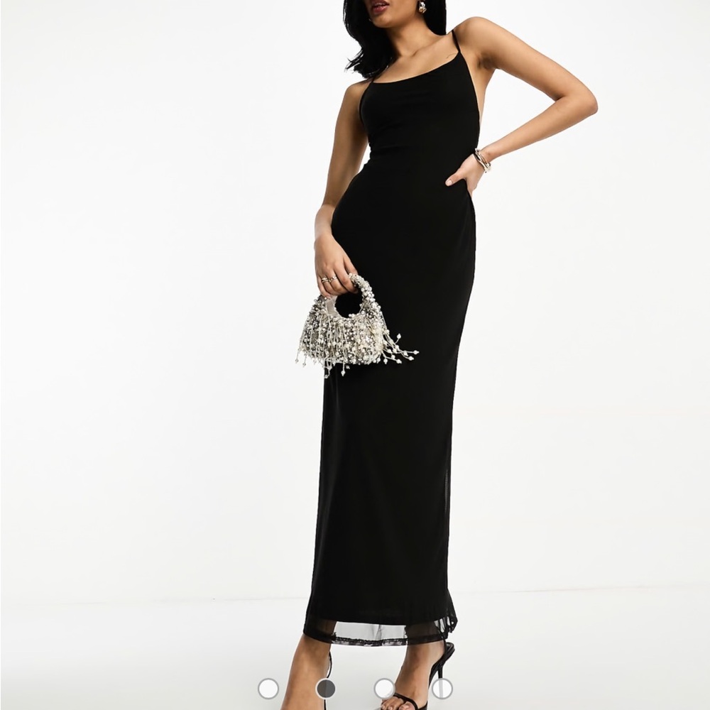 ASOS Mesh Square Strappy Maxi Dress